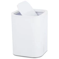 Wenko Schwingdeckeleimer »Oria «, 7 L, Weiß|transparent