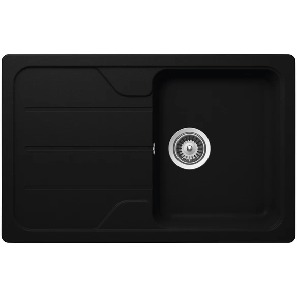 Küchenspüle, Formhaus D-100S Nero, Granit | Komposit | Quarz, 78 X 50