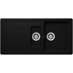 Küchenspüle, Formhaus D-150L Nero, Granit | Komposit | Quarz, 100 X 50