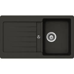 Küchenspüle, Cristalite Typos D-100 Asphalt, Granit | Komposit | Quarz, 86 X 50