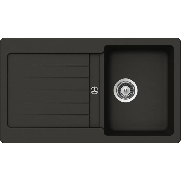 Küchenspüle, Cristalite Typos D-100 Asphalt, Granit | Komposit | Quarz, 86 X 50