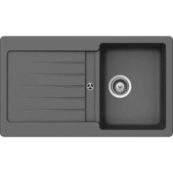 Küchenspüle, Cristalite Typos D-100 Croma, Granit | Komposit | Quarz, 86 X 50