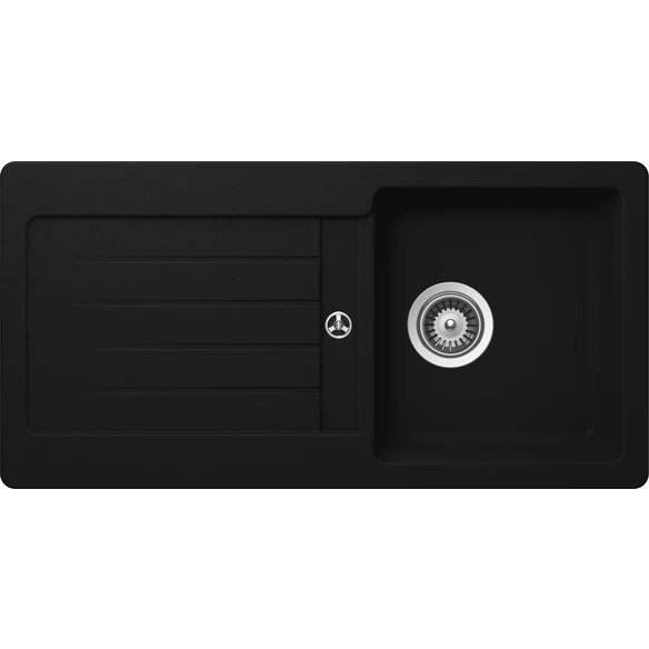 Küchenspüle, Cristalite Typos D-100S Onyx, Granit | Komposit | Quarz, 86 X 43,5