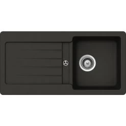 Küchenspüle, Cristalite Typos D-100S Asphalt, Granit | Komposit | Quarz, 86 X 43,5