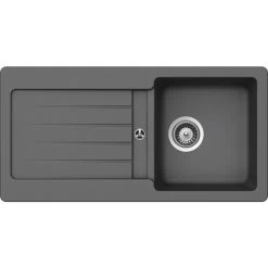 Küchenspüle, Cristalite Typos D-100S Croma, Granit | Komposit | Quarz, 86 X 43,5