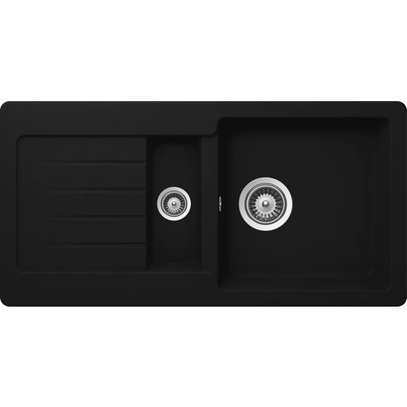 Küchenspüle, Cristalite Typos D-150S Onyx, Granit | Komposit | Quarz, 86 X 43,5