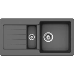 Küchenspüle, Cristalite Typos D-150S Croma, Granit | Komposit | Quarz, 86 X 43,5