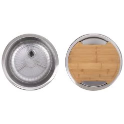 Rundbecken-Set, Edelstahlfarben, Edelstahl