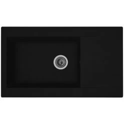 Einbauspüle, Schwarz, Verbundstoff-Mineralstoff-Glasfasern/Kunstharz