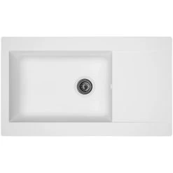 Einbauspüle, Weiß, Verbundstoff-Mineralstoff-Glasfasern/Kunstharz