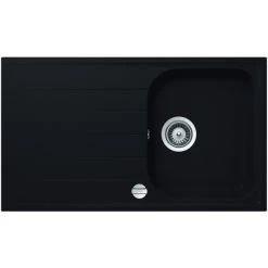Einbauspüle, Schwarz, Quarzsand/Kunstharz