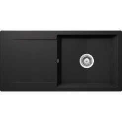 Küchenspüle »Epure D-100L-A«, Nero, Rechteckig, Granit/Komposit-Kunststein/Quarzstein
