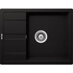 Küchenspüle »Manhattan D-100-A«, Nero, Rechteckig, Granit/Komposit-Kunststein/Quarzstein