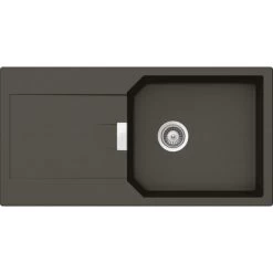 Küchenspüle »Manhattan D-100L-A«, Asphalt, Rechteckig, Granit/Komposit-Kunststein/Quarzstein