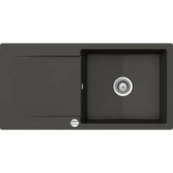 Küchenspüle »Epure D-100L-A«, Asphalt, Rechteckig, Granit/Komposit-Kunststein/Quarzstein