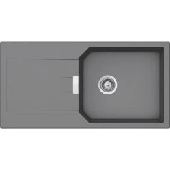 Küchenspüle »Manhattan D-100L-A«, Croma, Rechteckig, Granit/Komposit-Kunststein/Quarzstein