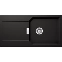 Küchenspüle »Manhattan D-100L-A«, Nero, Rechteckig, Granit/Komposit-Kunststein/Quarzstein