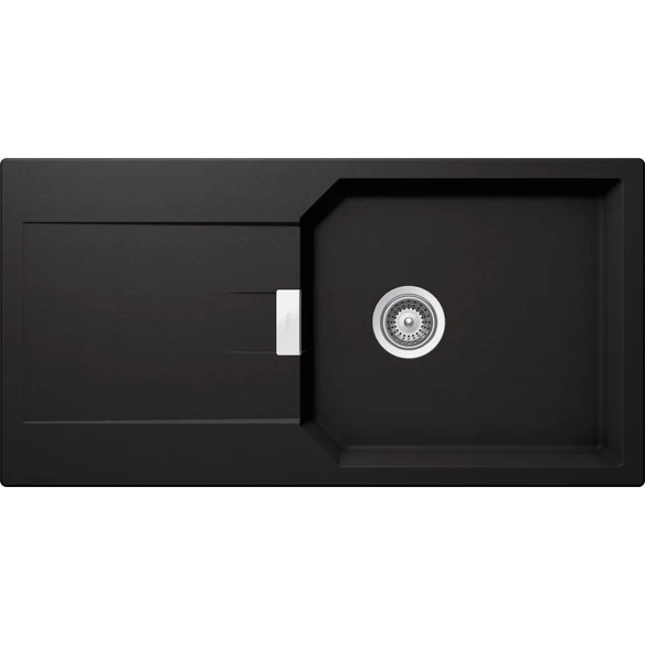 Küchenspüle »Manhattan D-100L-A«, Nero, Rechteckig, Granit/Komposit-Kunststein/Quarzstein
