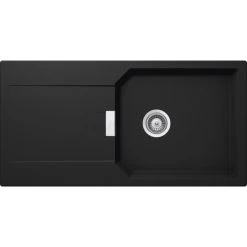 Küchenspüle »Manhattan D-100L-A«, Onyx, Rechteckig, Granit/Komposit-Kunststein/Quarzstein