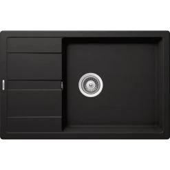 Küchenspüle »Manhattan D-100LS-A«, Nero, Rechteckig, Granit/Komposit-Kunststein/Quarzstein