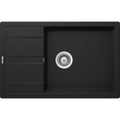 Küchenspüle »Manhattan D-100LS-A«, Onyx, Rechteckig, Granit/Komposit-Kunststein/Quarzstein