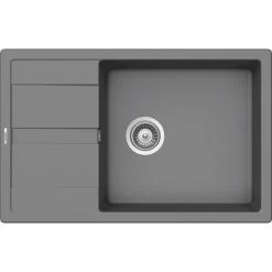 Küchenspüle »Manhattan D-100LS-A«, Croma, Rechteckig, Granit/Komposit-Kunststein/Quarzstein