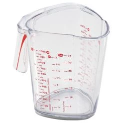Leifheit Messbecher, Transparent/rot, Kunststoff