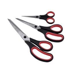 Scherenset, Edelstahl/acrylnitril_butadien_styrol_abs/tpr, Silberfarben/rot/schwarz