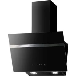 Dunstabzugshaube, Motorleistung: 616 W, Edelstahl/Glas, Schwarz