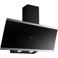 Dunstabzugshaube, Motorleistung: 78 W, Edelstahl/Glas, Schwarz