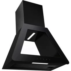 Dunstabzugshaube, Motorleistung: 184 W, Edelstahl/Glas, Schwarz