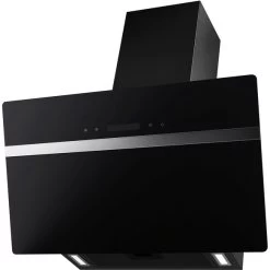Dunstabzugshaube, Motorleistung: 47 W, Edelstahl/Glas, Schwarz