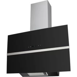 Dunstabzugshaube, Motorleistung: 73 W, Edelstahl/Glas, Schwarz