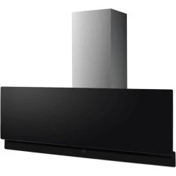 Dunstabzugshaube, Motorleistung: 74 W, Edelstahl/Glas, Schwarz