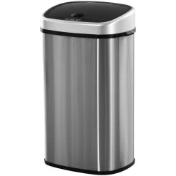 HOMCOM Mülleimer, Edelstahl/Kunststoff, 58 Liter