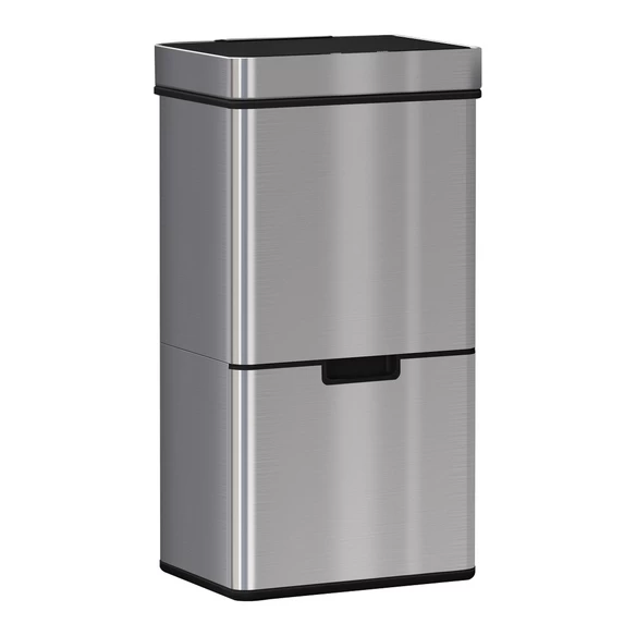 HOMCOM Mülleimer, Edelstahl/Kunststoff, 72 Liter