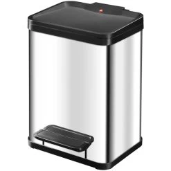 HAILO Abfalleimer »Öko Duo Plus M«, Edelstahlfarben, Mit Softclose, 18 L