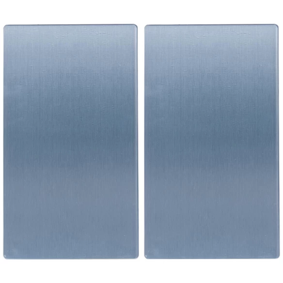 Herdabdeck-/Schneideplatte, Glas, Silberfarben