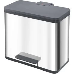 HAILO Abfalleimer »Öko Duo Plus L«, Edelstahlfarben, Mit Softclose, 26 L