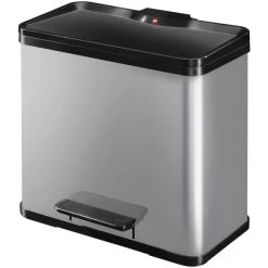 HAILO Tret-Abfalleimer »Öko Trio Plus«, Silberfarben, 27 L