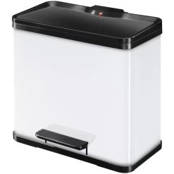 HAILO Tret-Abfalleimer »Öko Trio Plus«, Weiß, 27 L