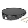 Michelino Crêpes Maker Fiesta Ø30cm, Antihaftbeschichtete Platte, Inkl. Teigverteiler 1200 W Schwarz