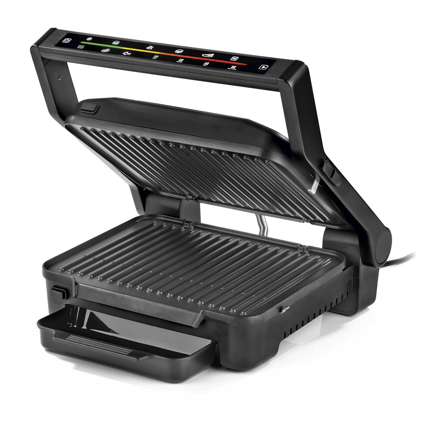 N8WERK Digital-Kontakt-Grill Midnight Edition - 2000W - Touch-Display Mit 6 Grill-Programmen